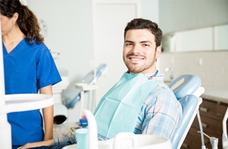 Man smiling in dental chair