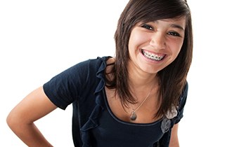 girl smiling with braces