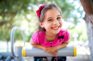 child playing on a playground