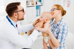 baby at dental appointment