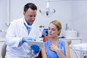 woman visiting dentist in Far North Dallas