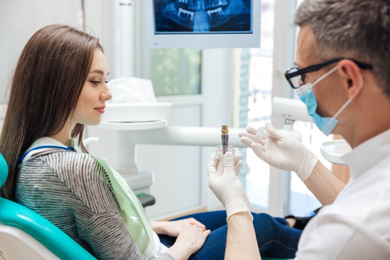 A dentist in Duncanville performing an implant treatment