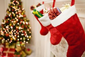 stockings hanging over a fireplace in Love Field