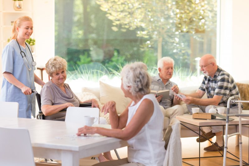 seniors in an assisted living home