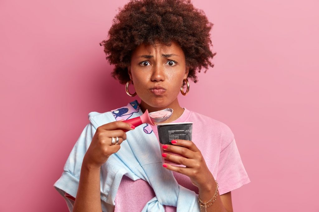 person eating ice cream