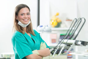Smiling female dental hygienist
